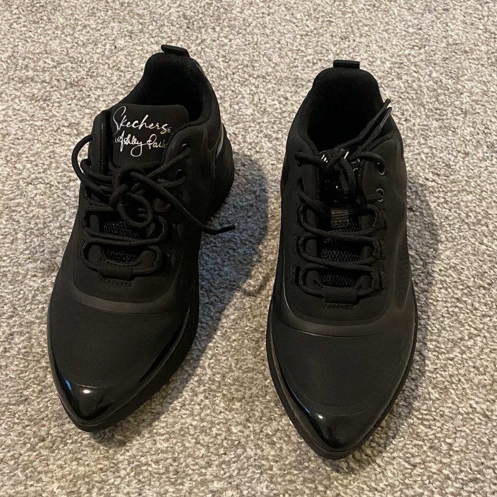 Skechers Black Lace-Up Sneakers